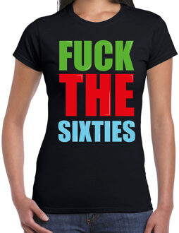 Bellatio Decorations Fuck the sixties fun t-shirt zwart dames L