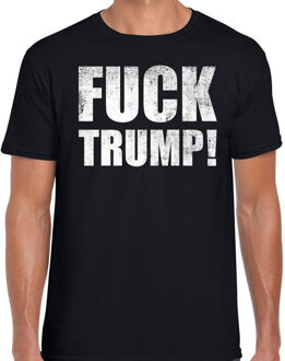 Bellatio Decorations Fuck Trump protest t-shirt zwart voor heren 2XL