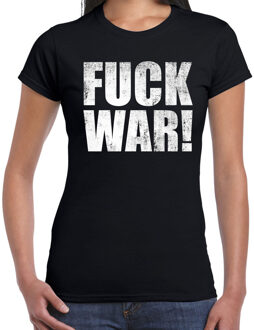 Bellatio Decorations Fuck war protest t-shirt zwart voor dames