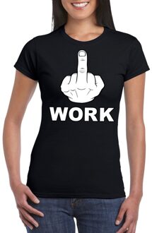 Bellatio Decorations Fuck work t-shirt zwart voor dames 2XL