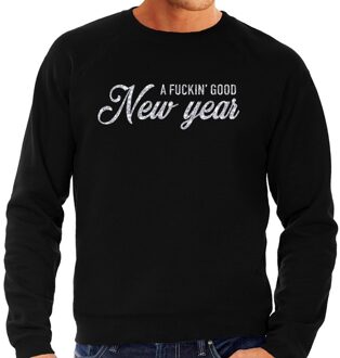 Bellatio Decorations Fuckin good New Year trui / sweater zwart voor heren