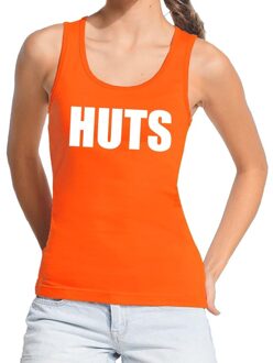 Bellatio Decorations Fun Huts tanktop / mouwloos shirt oranje dames XL - Feestshirts