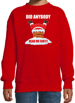 Bellatio Decorations Fun Kerstsweater / outfit Did anybody hear my fart rood voor kinderen