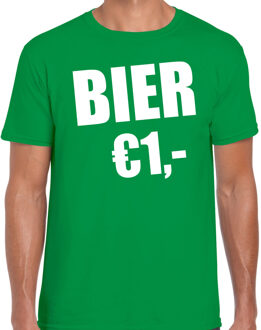 Bellatio Decorations Fun t-shirt bier 1 euro groen voor heren