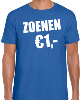 Bellatio Decorations Fun t-shirt zoenen 1 euro blauw voor heren