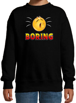 Bellatio Decorations Funny emoticon sweater Boring zwart kids 12-13 jaar (152/164)