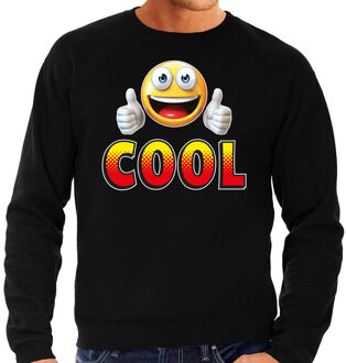 Bellatio Decorations Funny emoticon sweater Cool zwart heren 2XL (56)