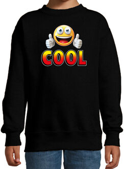 Bellatio Decorations Funny emoticon sweater Cool zwart kids 12-13 jaar (152/164)