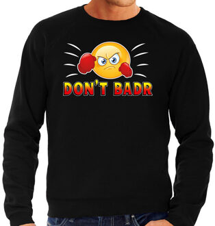 Bellatio Decorations Funny emoticon sweater Dont Badr zwart heren 2XL (56)