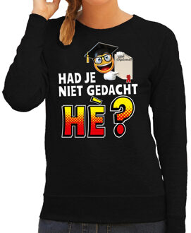 Bellatio Decorations Funny emoticon sweater Had je niet gedacht he zwart dames XS