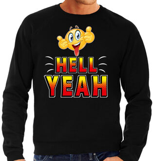 Bellatio Decorations Funny emoticon sweater Hell yeah zwart here 2XL (56)