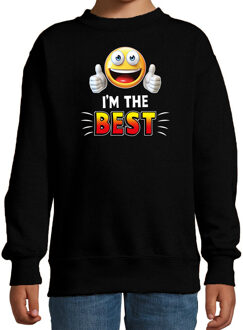 Bellatio Decorations Funny emoticon sweater I am the best zwart kids 12-13 jaar (152/164)