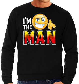 Bellatio Decorations Funny emoticon sweater I am the man zwart heren