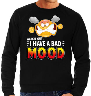 Bellatio Decorations Funny emoticon sweater I have a bad mood zwart heren 2XL (56)