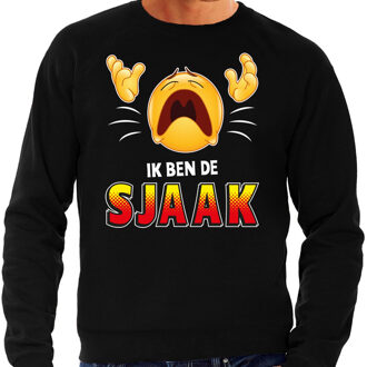 Bellatio Decorations Funny emoticon sweater Ik ben de Sjaak zwart heren