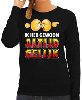 Bellatio Decorations Funny emoticon sweater Ik heb gewoon altijd gelijk zwart dames 2XL