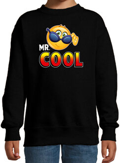 Bellatio Decorations Funny emoticon sweater Mr.Cool zwart kids 12-13 jaar (152/164)