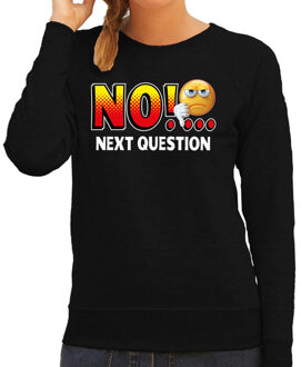 Bellatio Decorations Funny emoticon sweater No next question zwart dames XS