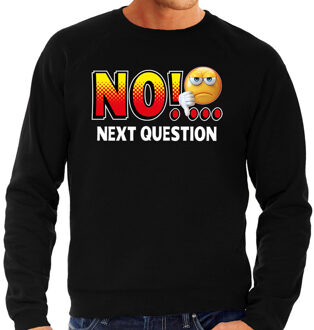 Bellatio Decorations Funny emoticon sweater No next question zwart heren 2XL (56)