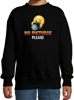 Bellatio Decorations Funny emoticon sweater No pictures please zwart kids 12-13 jaar (152/164)