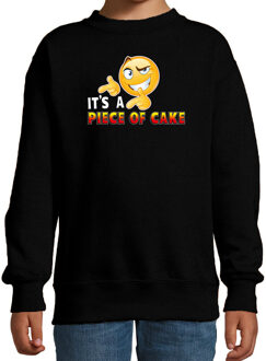 Bellatio Decorations Funny emoticon sweater Piece of cake zwart kids 12-13 jaar (152/164)