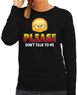 Bellatio Decorations Funny emoticon sweater Please dont talk to me zwart dames XL