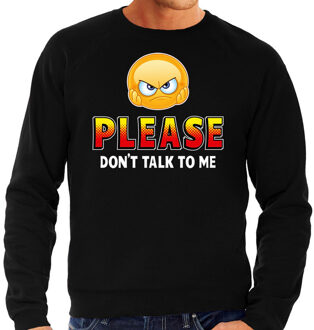 Bellatio Decorations Funny emoticon sweater Please dont talk to me zwart heren 2XL (56)