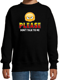 Bellatio Decorations Funny emoticon sweater Please dont talk to me zwart kids 12-13 jaar (152/164)