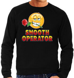 Bellatio Decorations Funny emoticon sweater Smooth operator zwart heren 2XL (56)