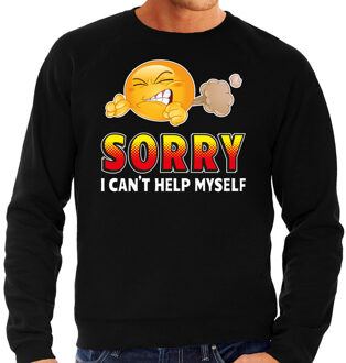 Bellatio Decorations Funny emoticon sweater Sorry  I cant help myself zwart heren 2XL (56)