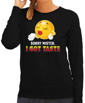 Bellatio Decorations Funny emoticon sweater Sorry mister i got taste zwart dames XS