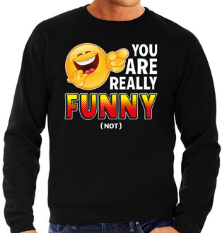 Bellatio Decorations Funny emoticon sweater You are really funny zwart heren 2XL (56)