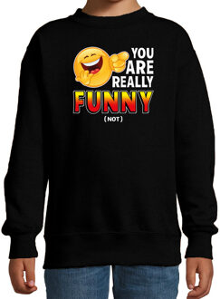 Bellatio Decorations Funny emoticon sweater You are really funny zwart kids 12-13 jaar (152/164)