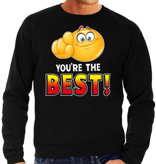 Bellatio Decorations Funny emoticon sweater You are the best zwart heren 2XL (56)