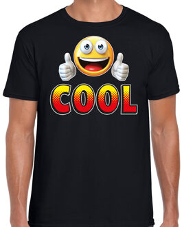 Bellatio Decorations Funny emoticon t-shirt cool zwart voor heren 2XL