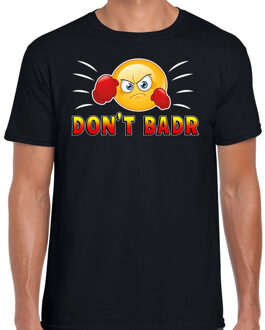 Bellatio Decorations Funny emoticon t-shirt Dont Badr zwart voor heren 2XL