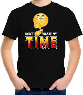 Bellatio Decorations Funny emoticon t-shirt dont waste my time zwart voor kids