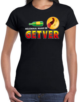 Bellatio Decorations Funny emoticon t-shirt helemaal naar de getver zwart voor dames XS