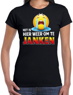 Bellatio Decorations Funny emoticon t-shirt het is hier weer om te janken zwart voor 2XL