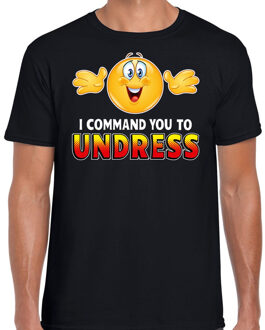 Bellatio Decorations Funny emoticon t-shirt I command you to undress zwart heren 2XL