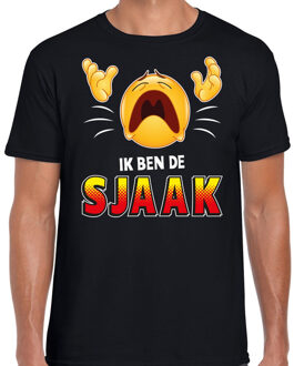 Bellatio Decorations Funny emoticon t-shirt ik ben de Sjaak zwart voor heren 2XL