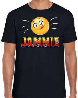 Bellatio Decorations Funny emoticon t-shirt jammie zwart voor heren