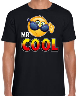 Bellatio Decorations Funny emoticon t-shirt Mr.Cool zwart heren 2XL