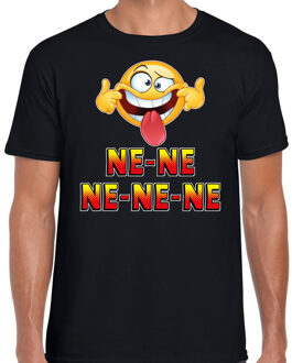 Bellatio Decorations Funny emoticon t-shirt ne-ne-ne-ne-ne zwart voor heren 2XL