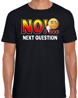 Bellatio Decorations Funny emoticon t-shirt NO next question zwart heren S
