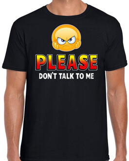Bellatio Decorations Funny emoticon t-shirt Please dont talk to me zwart voor heren XL