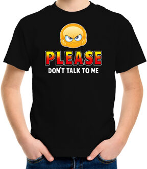 Bellatio Decorations Funny emoticon t-shirt Please dont talk to me zwart voor kids S (122-128)