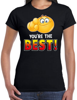 Bellatio Decorations Funny emoticon t-shirt you are the best zwart voor dames 2XL