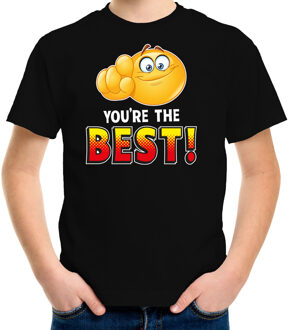 Bellatio Decorations Funny emoticon t-shirt you are the best zwart voor kids L (146-152)