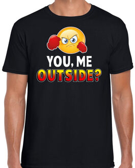 Bellatio Decorations Funny emoticon t-shirt You me outside zwart voor heren 2XL